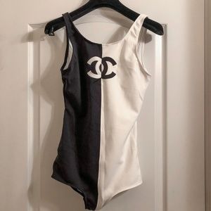 chanel swimsuit bodysuit s m size